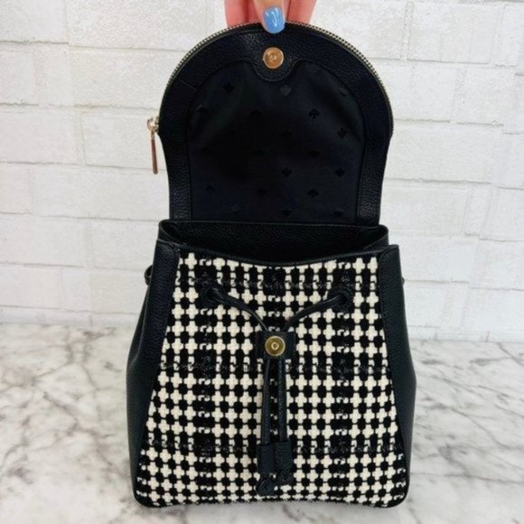 Kate Spade Leila Tweed Fabric Medium Flap Backpack - Picture 6 of 11
